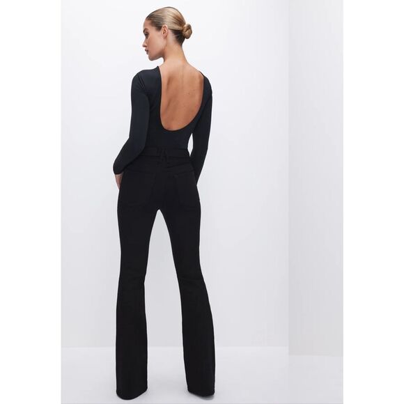 Good American Denim - Good American Black Good Classic Slim Bootcut Stretch Jeans Size 0 or 25